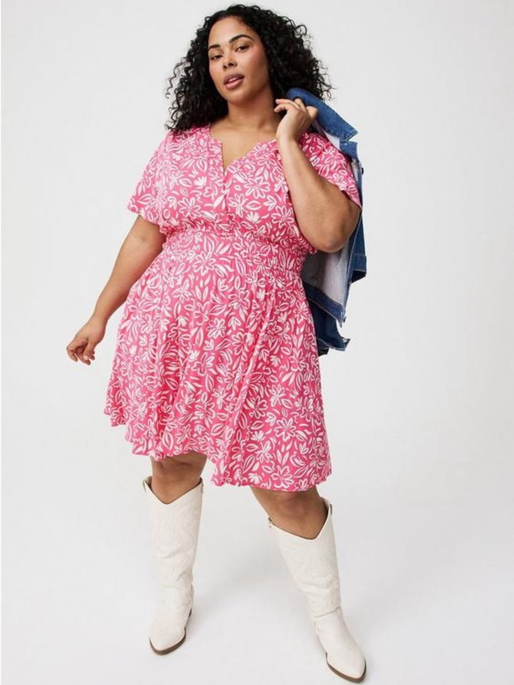 torrid Pink Floral Mini Dress